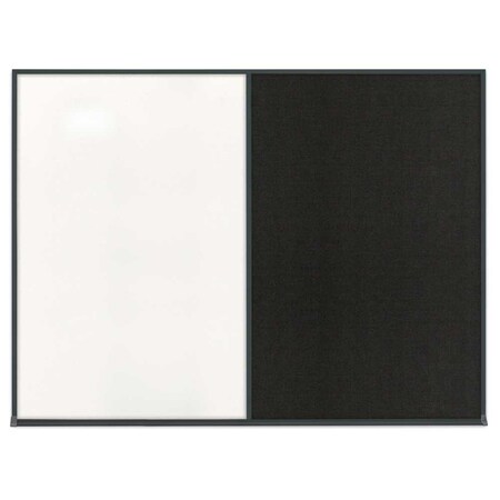United Visual Products Triple Door Radius Plus Corkboard, 96" x UV8006PLUS-BLACK-PEARL